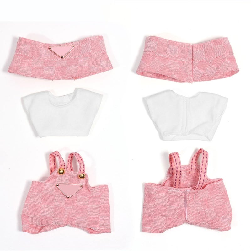 AICase for 17cm Doll Clothes/Outfit,Clothes Set for 17cm Doll,3 Piece Set Hat Clothing,Boys and Girls Stylish Adorable Dolls Clothes Accessories_Pink - Image 4